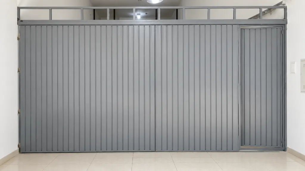 Fechamento em chapa metálica com porta lateral